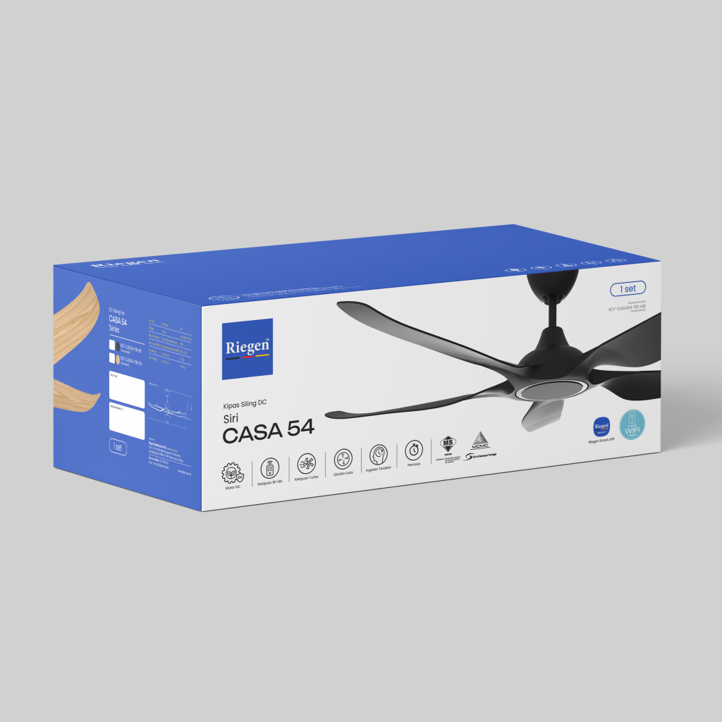 Casa 54” — WiFi Smart DC Motor Ceiling Fan - Riegen Malaysia