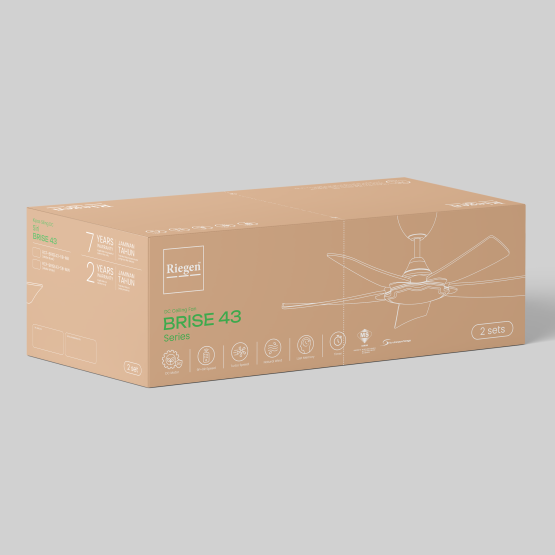 Brise 43” — DC Motor Ceiling Fan - Riegen Malaysia