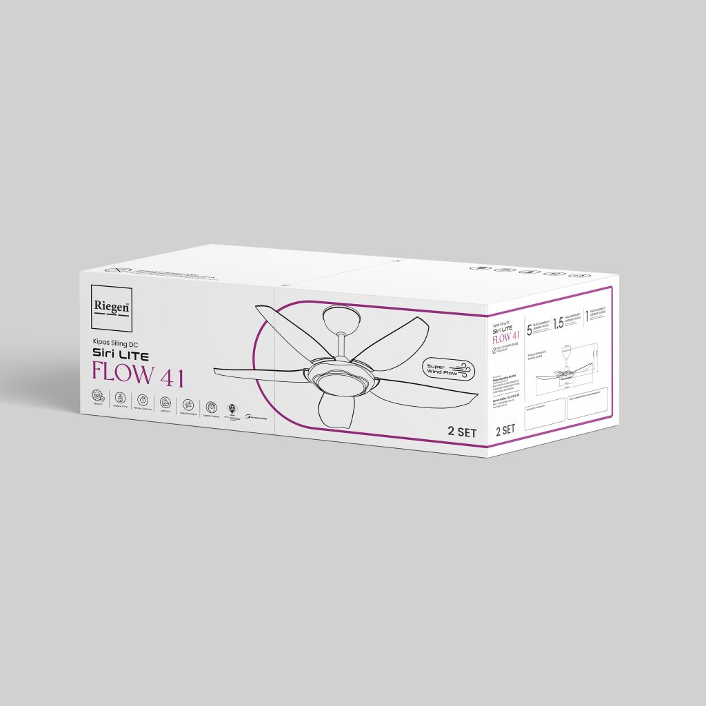 Flow 41” — DC Motor Ceiling Fan - Riegen Malaysia