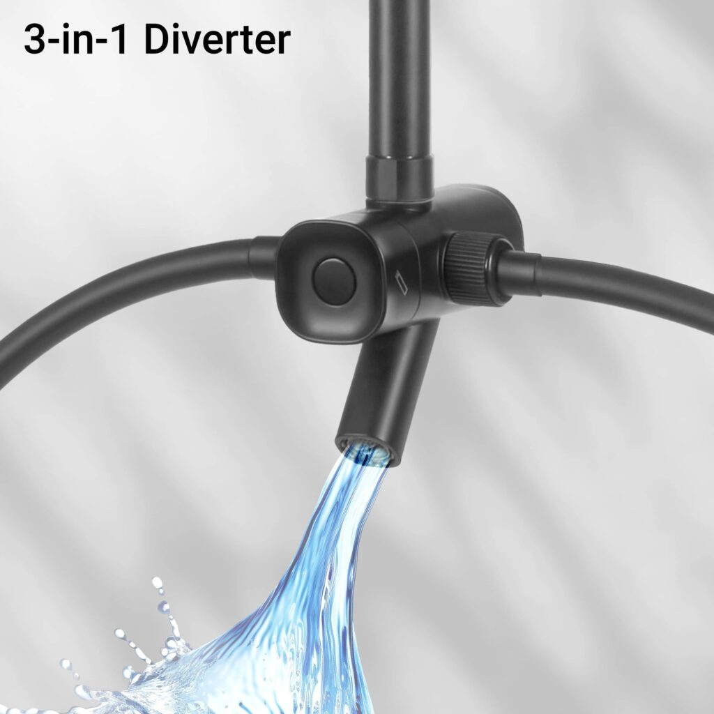 Riegen’s rain shower set with a 3-in-1 diverter