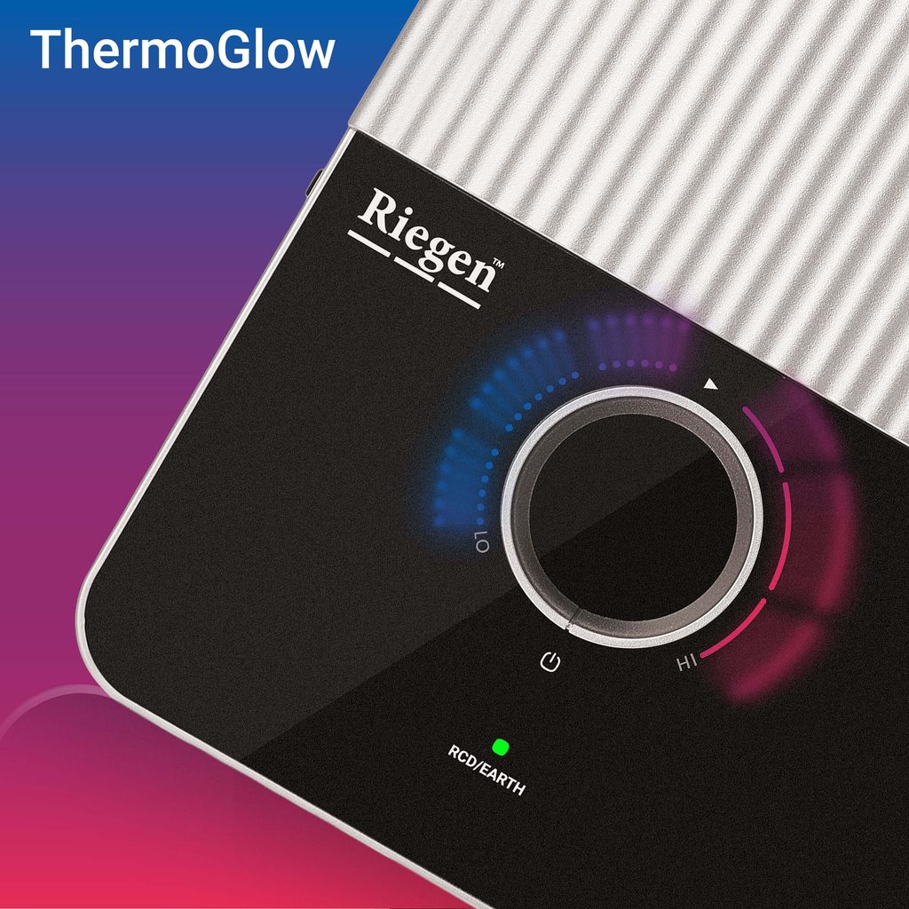 Riegen Nexa ThermoGlow temperature control knob with a blue-to-red LED ring